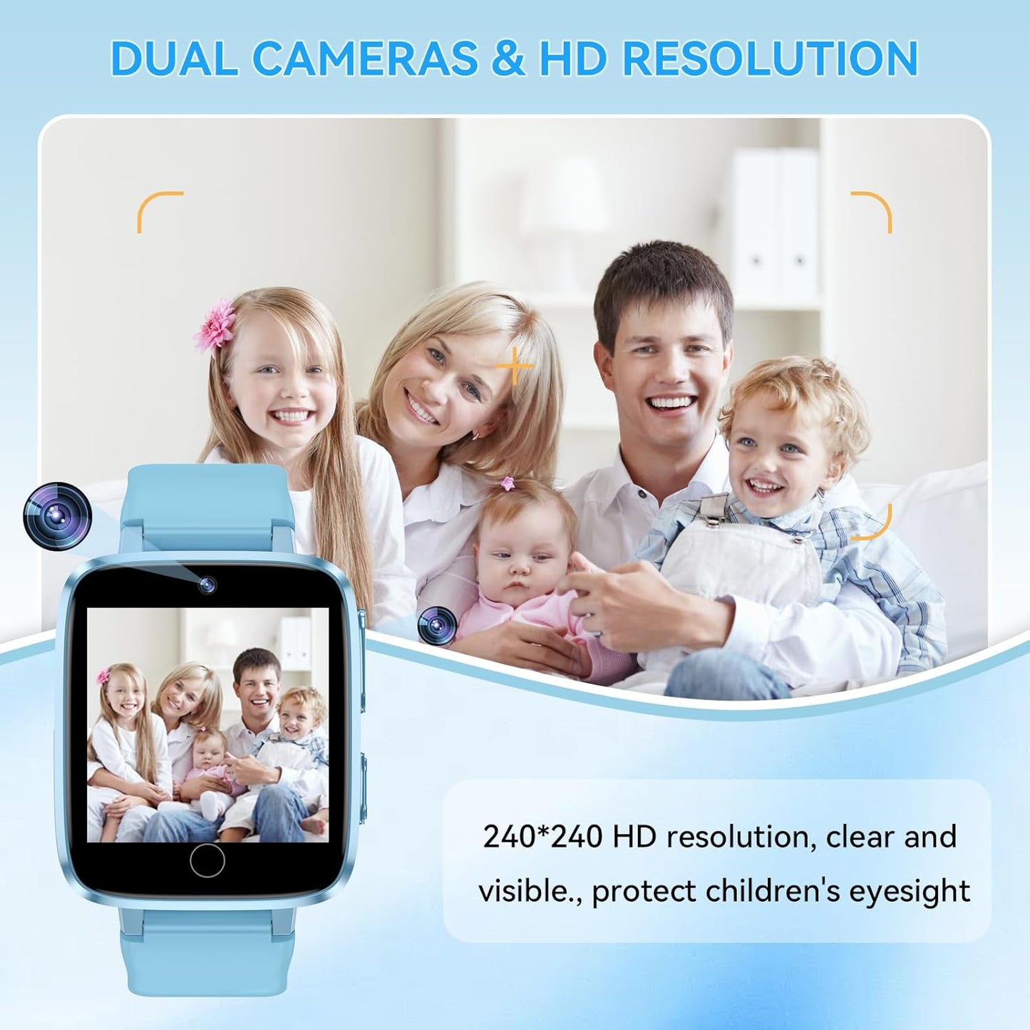 Kids Smart Watch for Girls Boys Ages 4-12, HD Touchscreen Watches, Smartwatch for Kids with 26 Games Camera Video Recorder, Birthday Toys with Music, IP67 Waterproof Pedometer, Flashlight, Alarm Clock