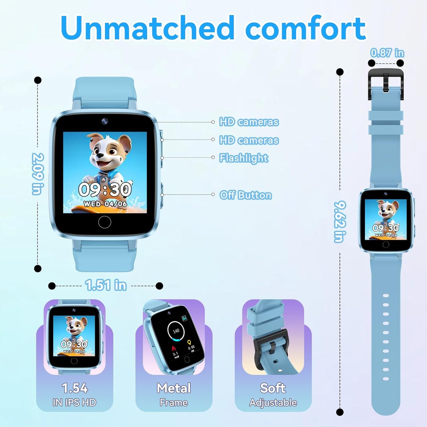 Kids Smart Watch for Girls Boys Ages 4-12, HD Touchscreen Watches, Smartwatch for Kids with 26 Games Camera Video Recorder, Birthday Toys with Music, IP67 Waterproof Pedometer, Flashlight, Alarm Clock