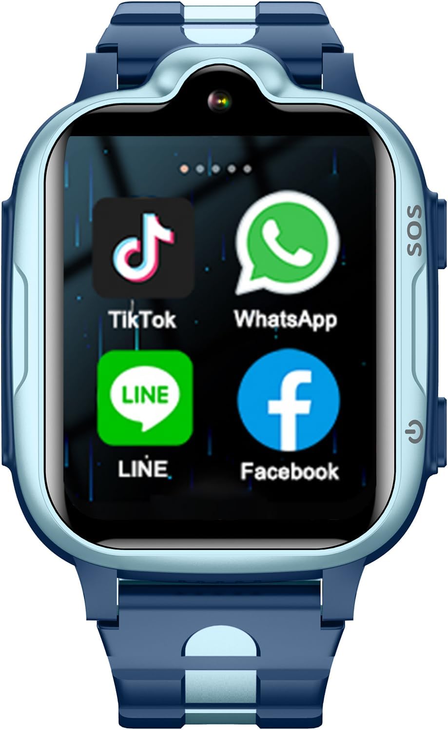 4G GPS Smart Watch for Kids with Calling Whatsapp Line Facebook TikTok Tracker Phone Watch Video Call SOS Alarm Voice Chat Message Real-Time Elderly Tracking Smartwatch for Age 3-15 Gift Pink