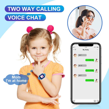 4G Kids Smart Watch GPS Tracker - Smartwatch with Two Way Call Video Calling Voice Chat SOS Class Mode Stopwatch Pedometer Games Wi-Fi Touch Screen Alarm Clock Smartwatches for Boys Girl (Pink)