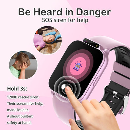 Kids Waterproof Smart Watch Boys with Fitness Tracker Sports Activity Pedometer Heartrate SpO2 Stress Monitor Flashlight APP HD Touch Screen Camera Music for 4-13 Years Old Boys Gifts for Kids