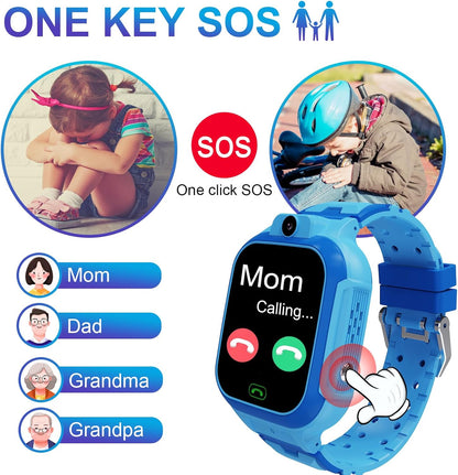4G Kids Smart Watch GPS Tracker - Smartwatch with Two Way Call Video Calling Voice Chat SOS Class Mode Stopwatch Pedometer Games Wi-Fi Touch Screen Alarm Clock Smartwatches for Boys Girl (Pink)