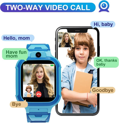 4G Kids Smart Watch GPS Tracker - Smartwatch with Two Way Call Video Calling Voice Chat SOS Class Mode Stopwatch Pedometer Games Wi-Fi Touch Screen Alarm Clock Smartwatches for Boys Girl (Pink)